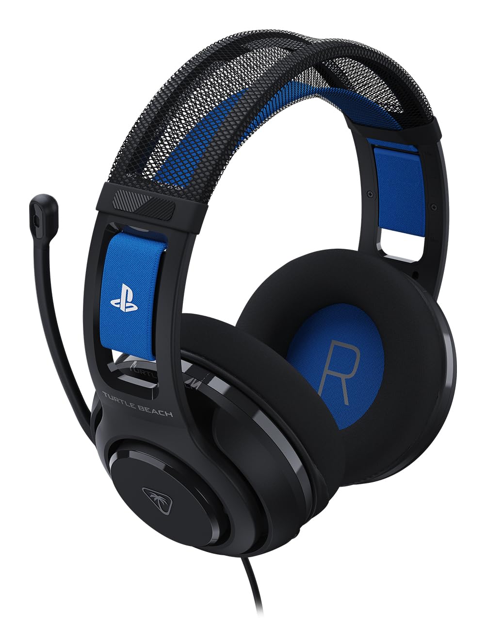 Black Turtle Beach Atlas 200 wired gaming headset for PlayStation, featuring adjustable headband and over-ear design for comfortable gaming.