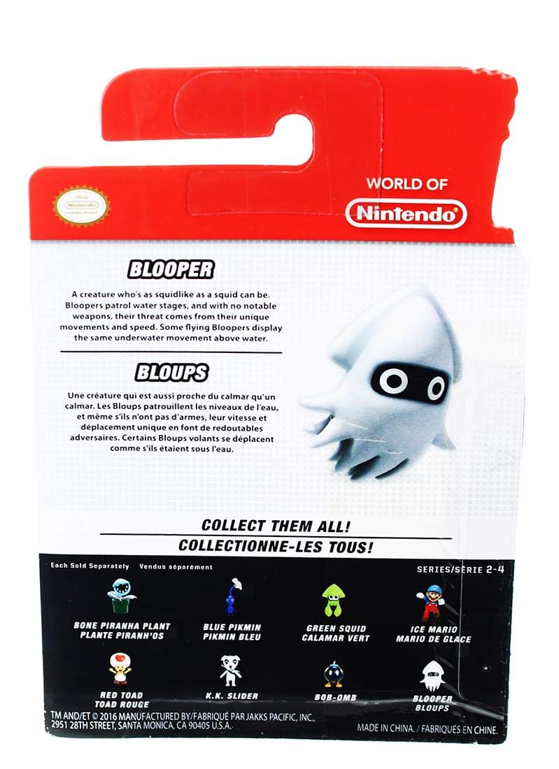 Nintendo World of Nintendo 2.5-inch Mini Figure of Blooper, featuring a detailed plastic toy with red eyes and tentacle arms.