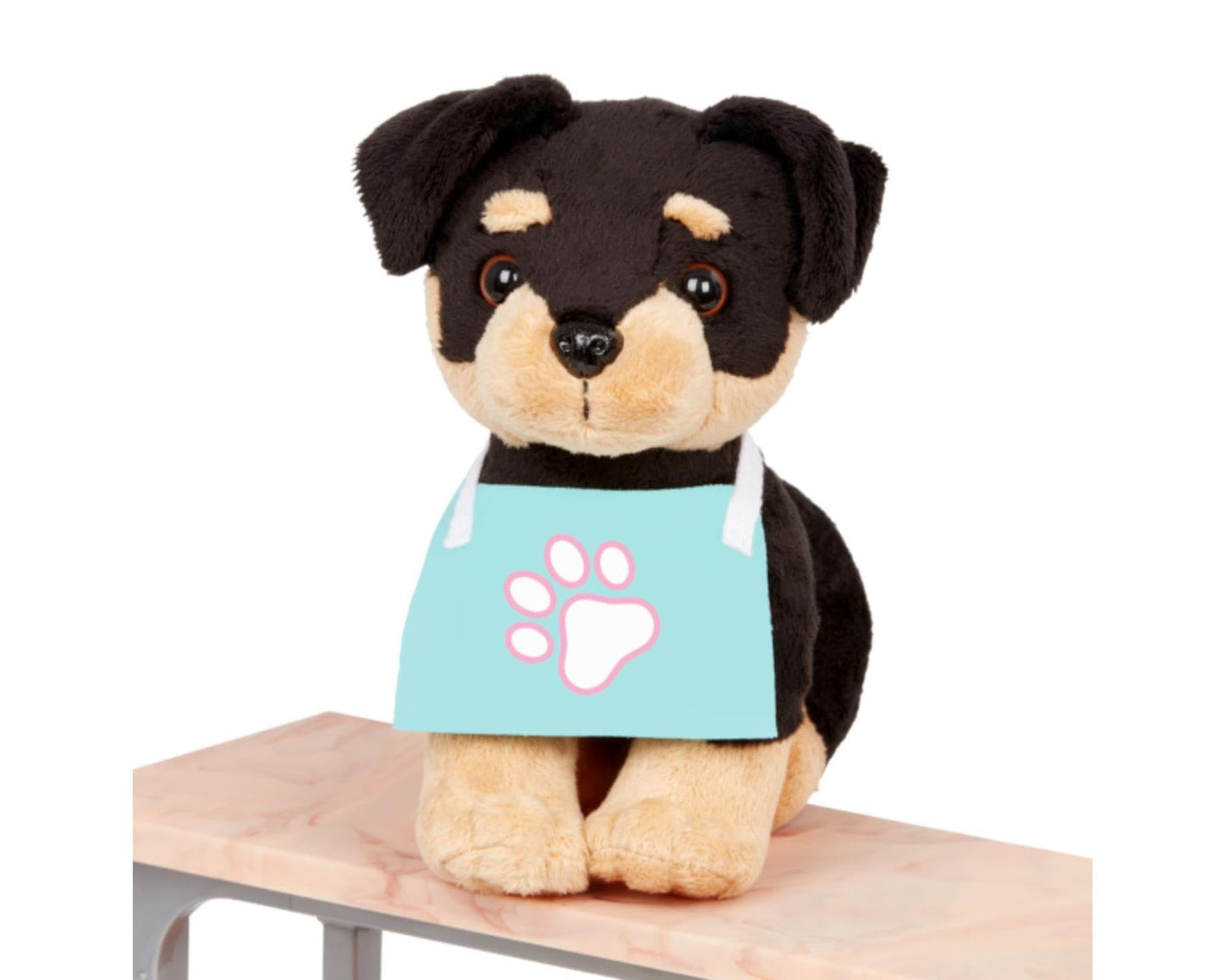 Our Generation 19-piece canine care dentist set with dental tools, chew toys, and treats for 18-inch dolls.