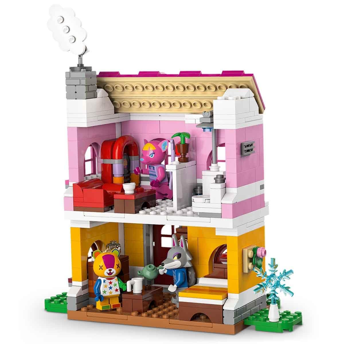 LEGO Animal Crossing Creative Houses set featuring Stitches and Fang minifigures with two house models for imaginative play.
