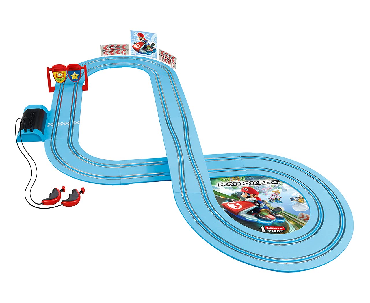 Carrera FIRST Nintendo Mario Kart slot car race set with flip elements, 2.9 meters long, suitable for children aged 3+