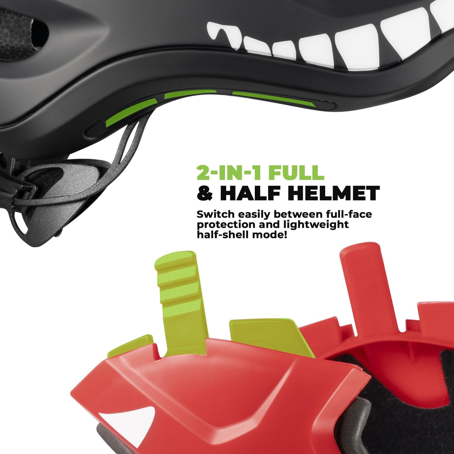 ROCKBROS Kids Full Face Bike Helmet Kids Helmet Toddler Bike Helmets Full Face Protective Safety Helmet for MTB Skateboarding Scooter Roller Skating Cycling S: 48-52 cm, M: 55-58 cm