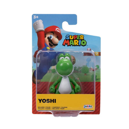 Super Mario World of Nintendo action figure of Green Yoshi, 6.5 cm tall, made by Jakks Pacific, detailed and colorful.