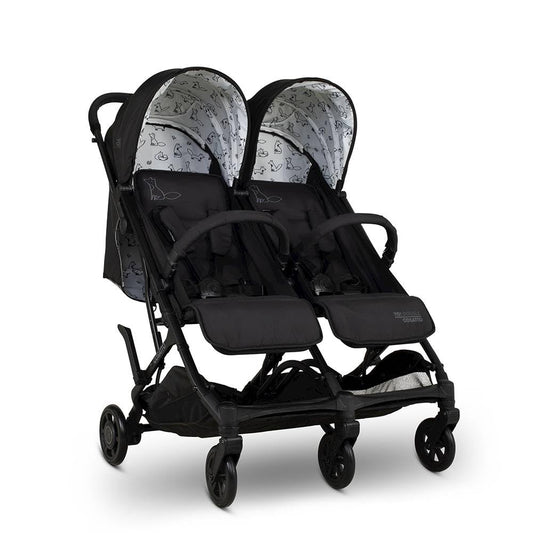 Cosatto Yo Double Stroller, Twin Baby Pushchair, Lightweight Compact Fold, Birth to 22kg, UPF 100+, Free Raincover (Foxed)