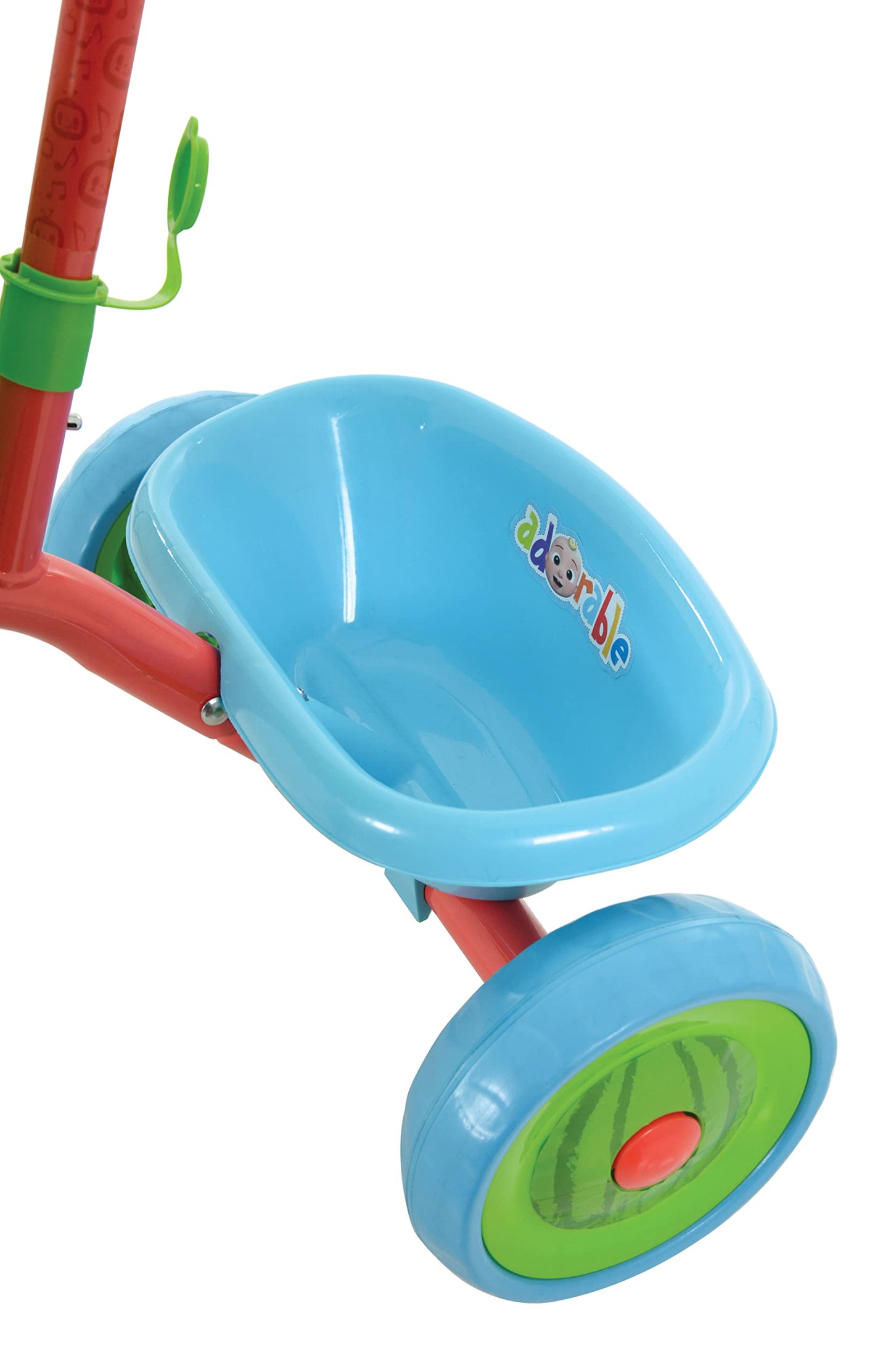 CoComelon My First Trike for Toddlers - Baby Trike with Parent Handle - Adjustable Tricycle - Push Along Bike - 79x44x97cm