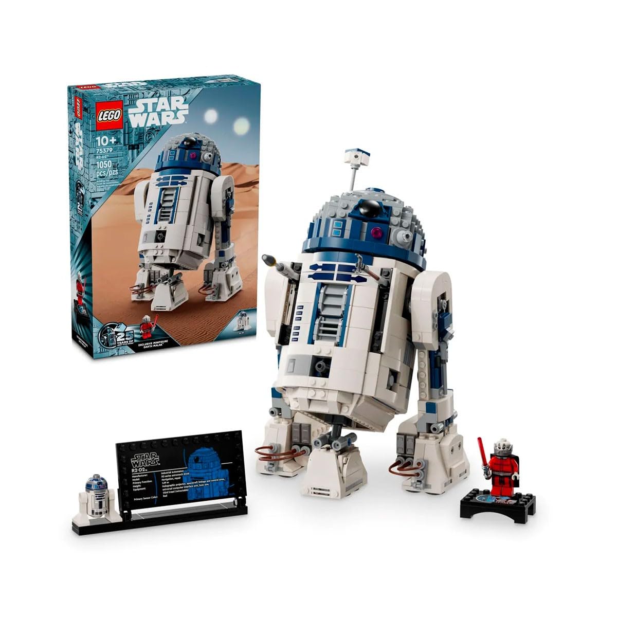LEGO Star Wars 75379 R2-D2 Building Toy - Play and Display Droid Figure with Rotating Head, Periscope & Tools - incl. a Darth Malak Minifigure - Gift for 10+ Year Old Boys & Adult Fans