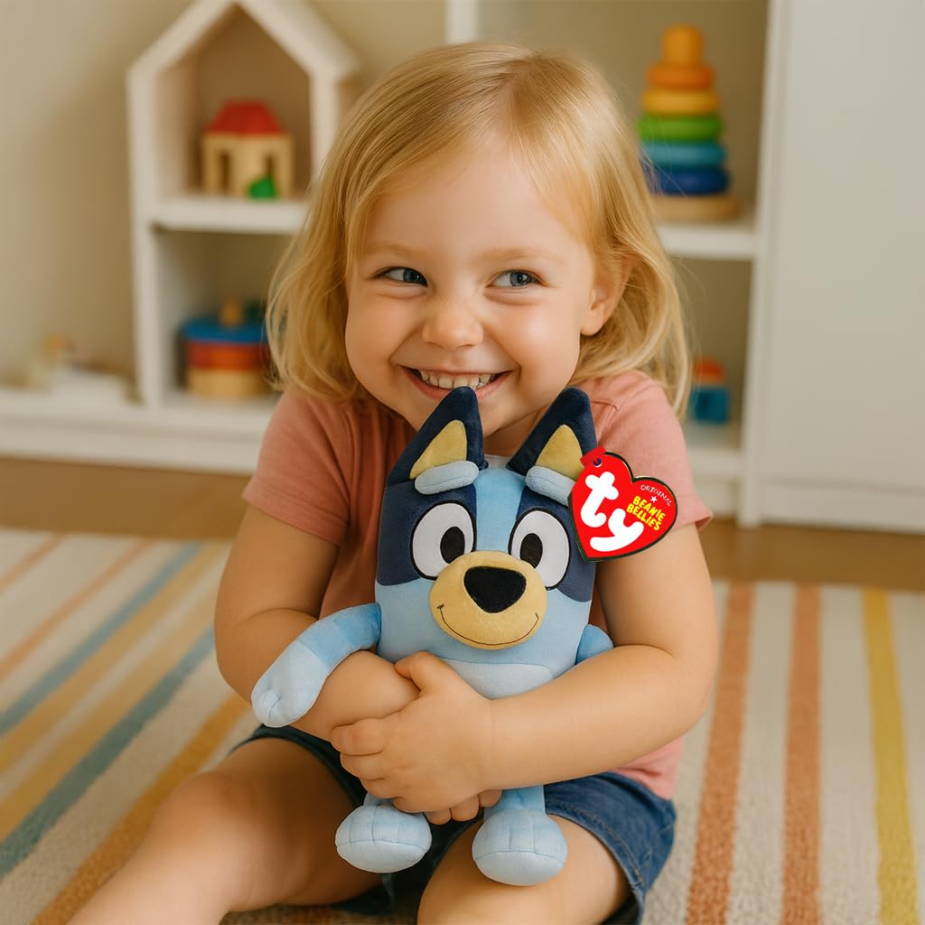 TY Bluey Beanie & Bouncer 2-Piece Gift Set – 17cm Soft Plush Toy Teddy & 7cm Bouncy Ball Plush – Collectible Stuffed Cuddly Toy Gift for Kids