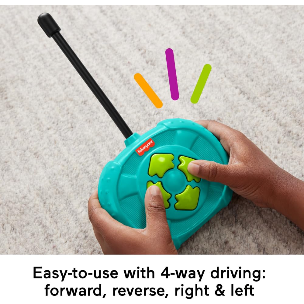 Fisher-Price Preschool Toy Remote Controlled Car My Easy RC with 2 Speeds for Kids Ages 3+ Years, HYH28
