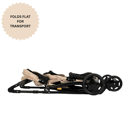Joie Junior Evalite Twin Pushchair | Stone & Black Double Pushchair | Double Dolls Pram with Adjustable Height Handle And Multiple Seat Options | Suitable For Ages 3+