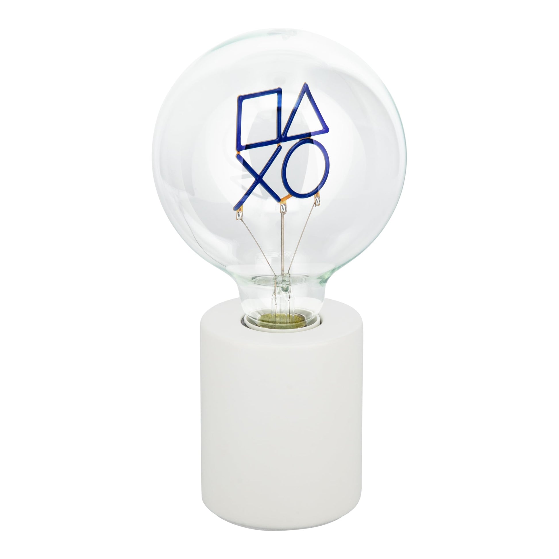 Paladone PlayStation icons LED neon bulb lamp with E27 glass lightbulb, ideal for gaming rooms, bedrooms, and home decor.