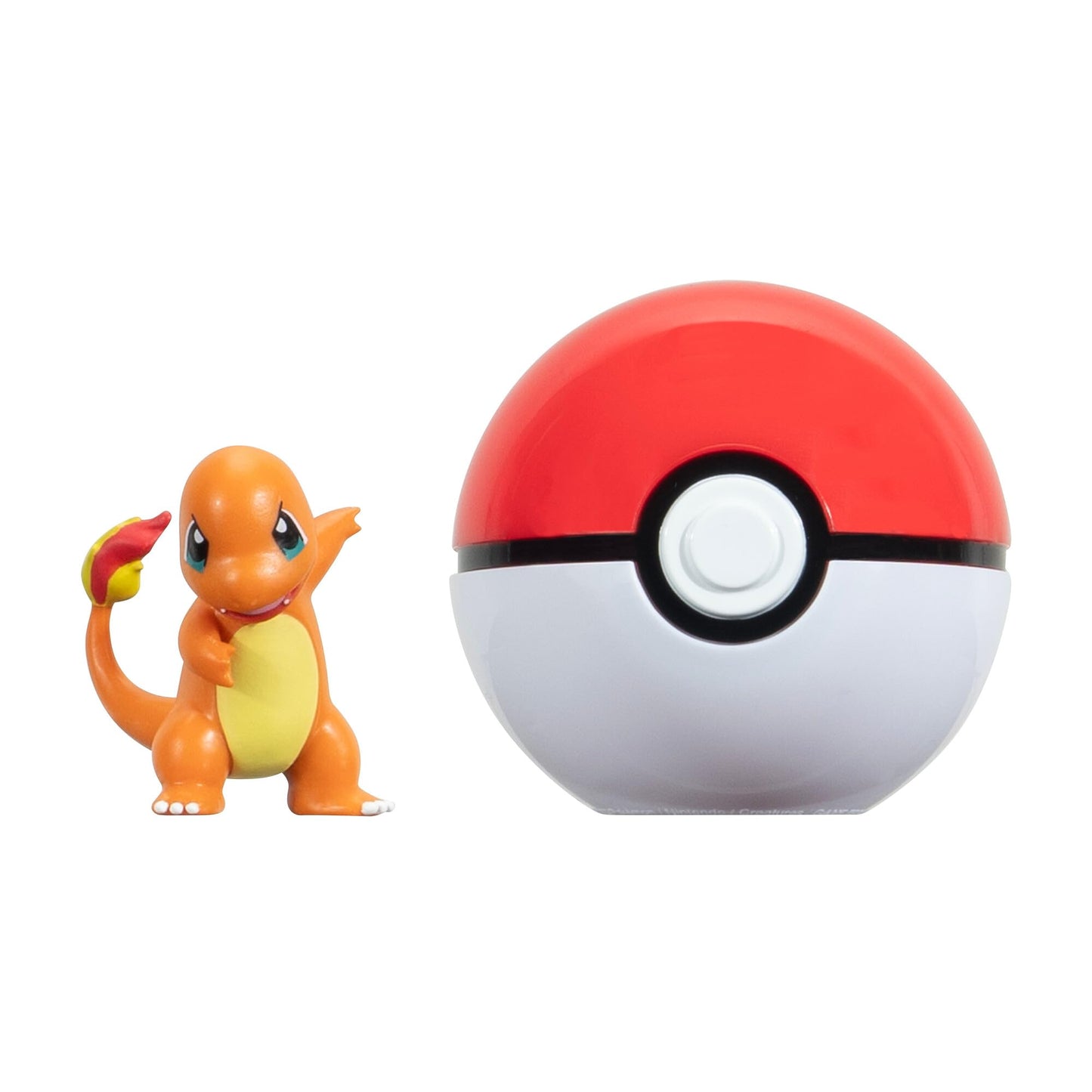 Pokémon Clip 'N' Go Set featuring Charmander and a Pokéball, showcasing the toy in vibrant colors and detailed design.