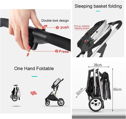 EYPKPL Lightweight Double Stroller Foldable Double Pushchair with Adjustable Canopy Baby Carriage Removable Prams Tandem Strollers