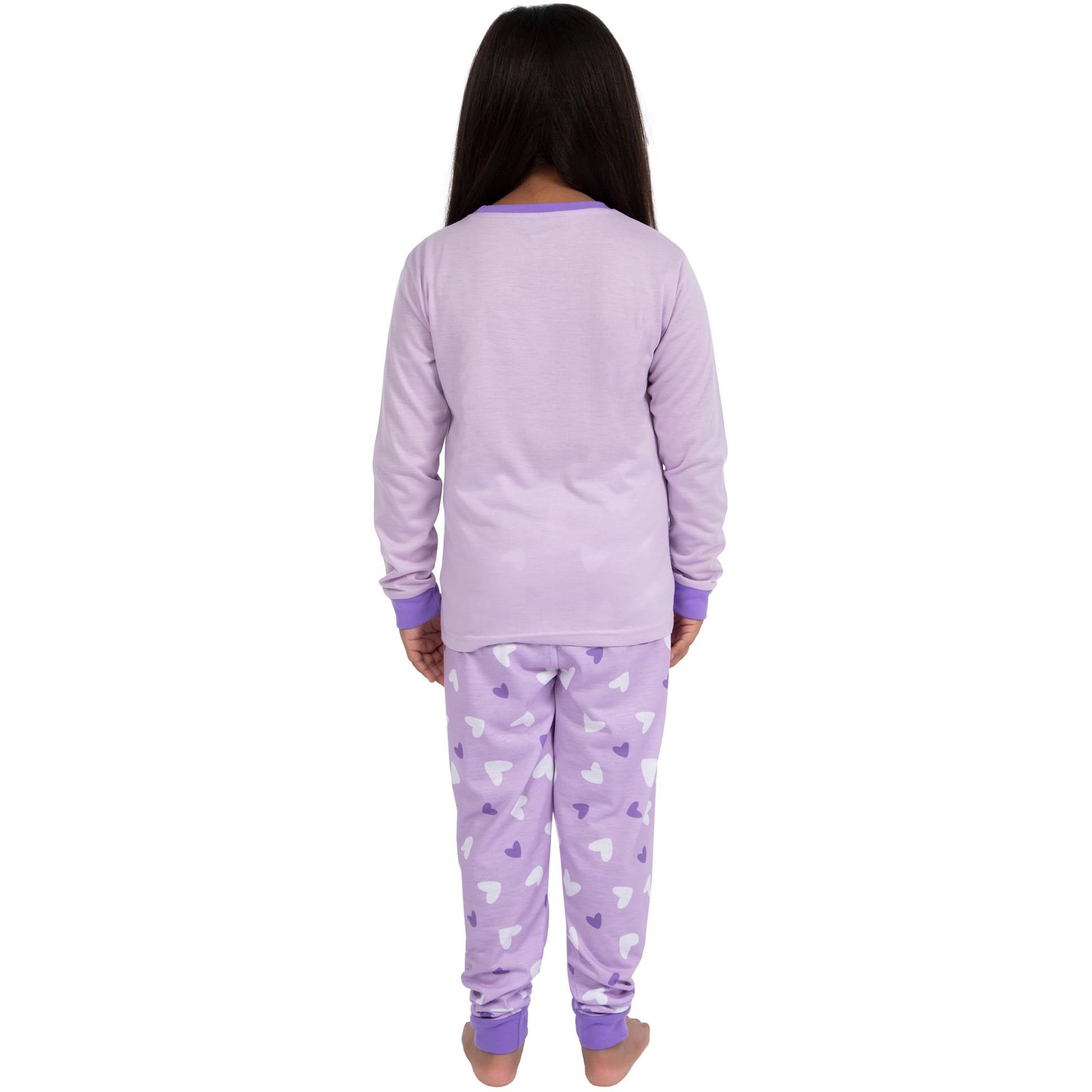 Disney Lilo and Stitch girls' matching pajamas featuring Stitch and Angel, purple design for ages 6-7, perfect for matching mum and daughter.
