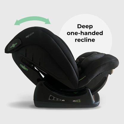 My Babiie MBCS100 2-in-1 Convertible R129 Child Car Seat - Belted, 40-150cm (Approx. Birth - 12 Years, 0-36kg), i-Size, Group 0+1/2/3, Adjustable - Black