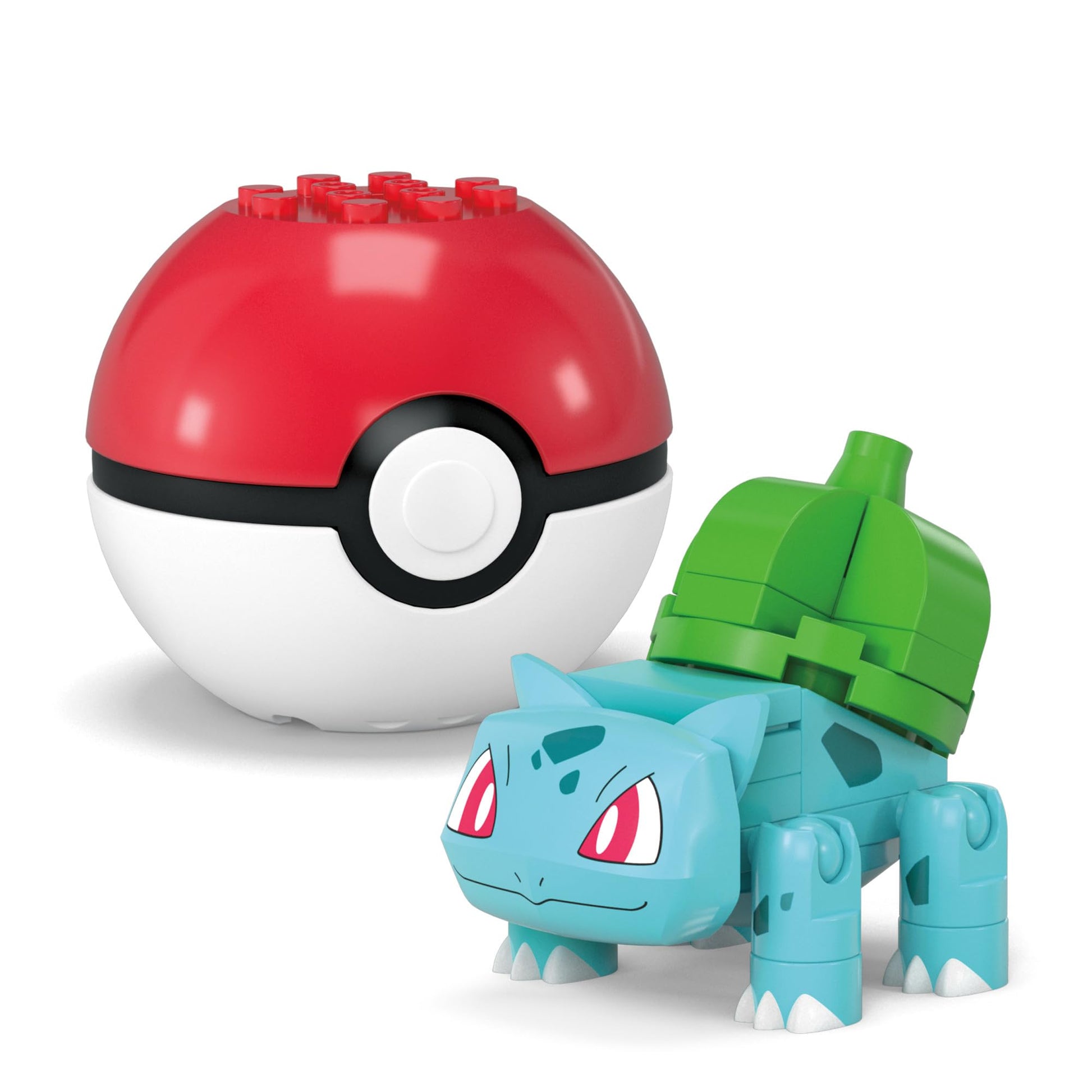 MEGA Pokémon building toys set featuring Bulbasaur and Psyduck, 63 pieces, with poseable characters and Poké Ball.