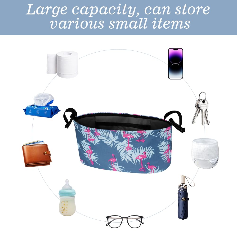 Vicloon baby pushchair organiser with cup holder and large storage capacity, fits most pram handles, compact and practical stroller bag