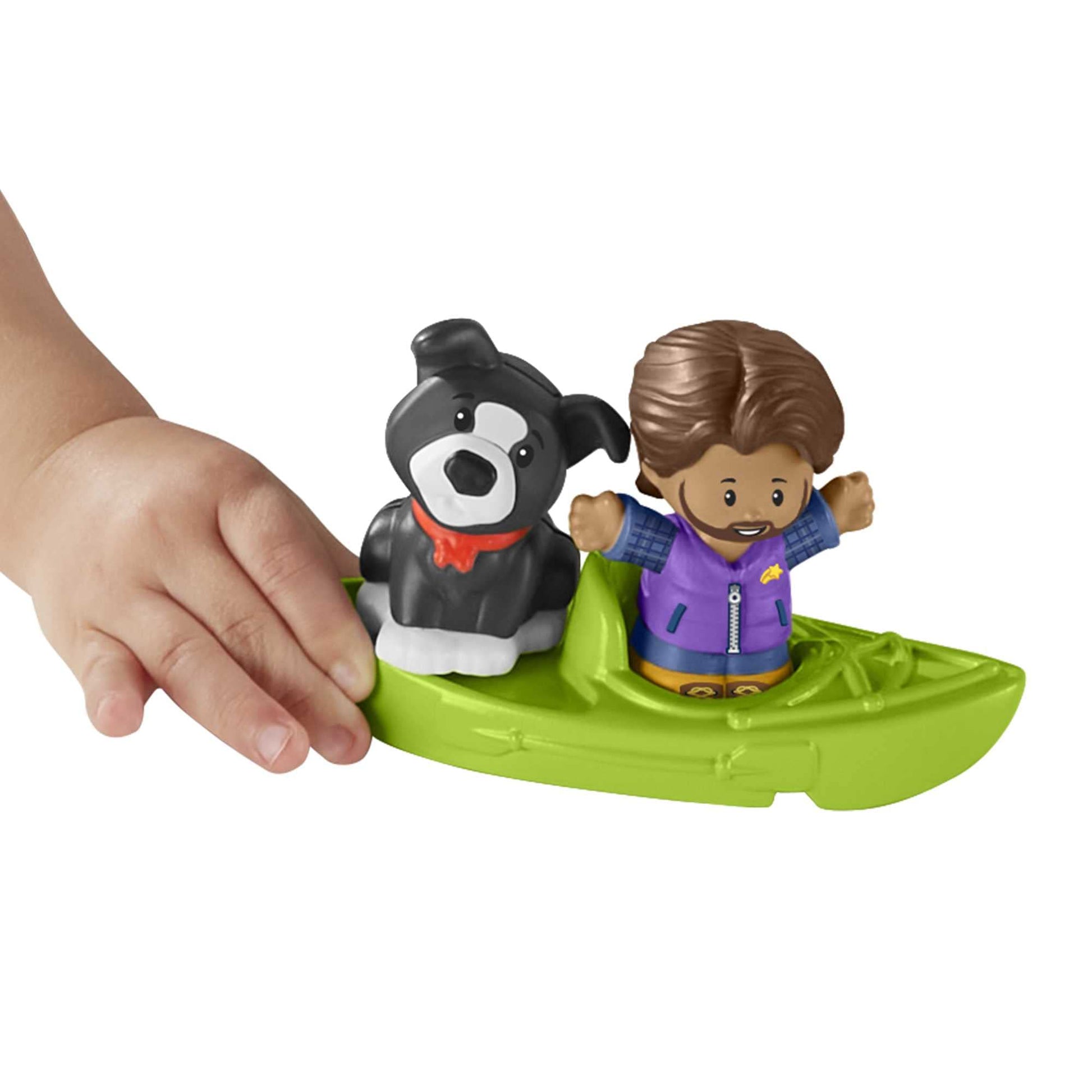 Fisher-Price Little People Light-Up Learning Camper playset with vehicle, figures, lights, and songs for children ages 1 and up.