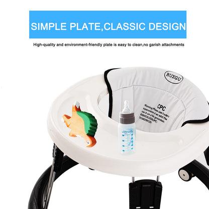 White SMARTRICH baby walker by LANGYI with foldable design, mute anti-rollover features, suitable for 66-80cm height.