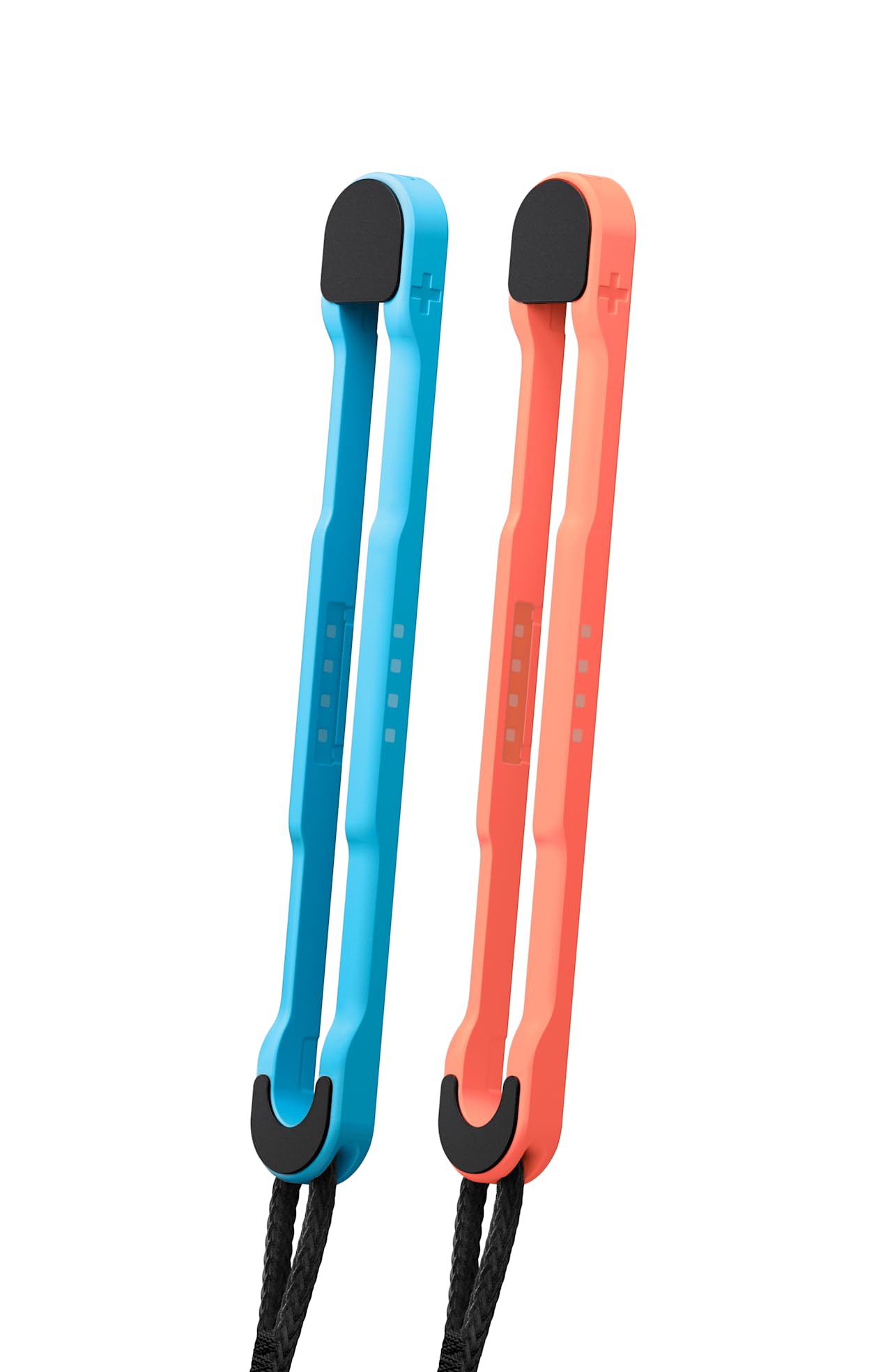 Nintendo Joy-Con controllers, Light Blue and Light Red, for Nintendo Switch gaming console, shown side by side.