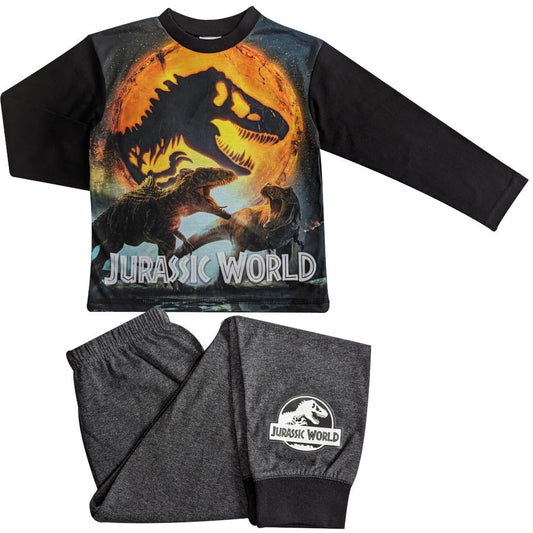 Jurassic World Boys Pyjamas - Long Sleeved - 4 to 10 Y - 5-6 Years / 110-116 cms Black/Grey