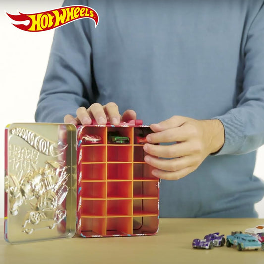 Hot Wheels 1:64 Scale cars Metal Car Carry Case I 18 Toy Storage & Organiser Gift for Collectors Kids Ages 3 Years Old Up 3D HW Race lid design (Cars not included)