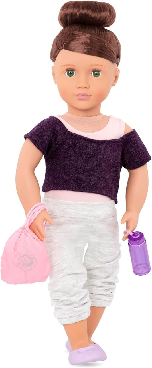 Poseable Our Generation Sydney Lee Fashion Doll in ballet outfit, with storybook and additional outfits, designed for kids.