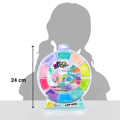 Canal Toys So Slime ASMR Wheel with multicolor slime, 10 textures, 8 decorations, and 80 mix-and-match combinations for kids.