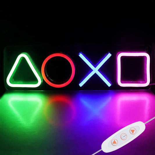 STHomedeco gaming LED wall art neon light with USB switch, gamer bedroom decor, vibrant gaming LED sign for gaming rooms
