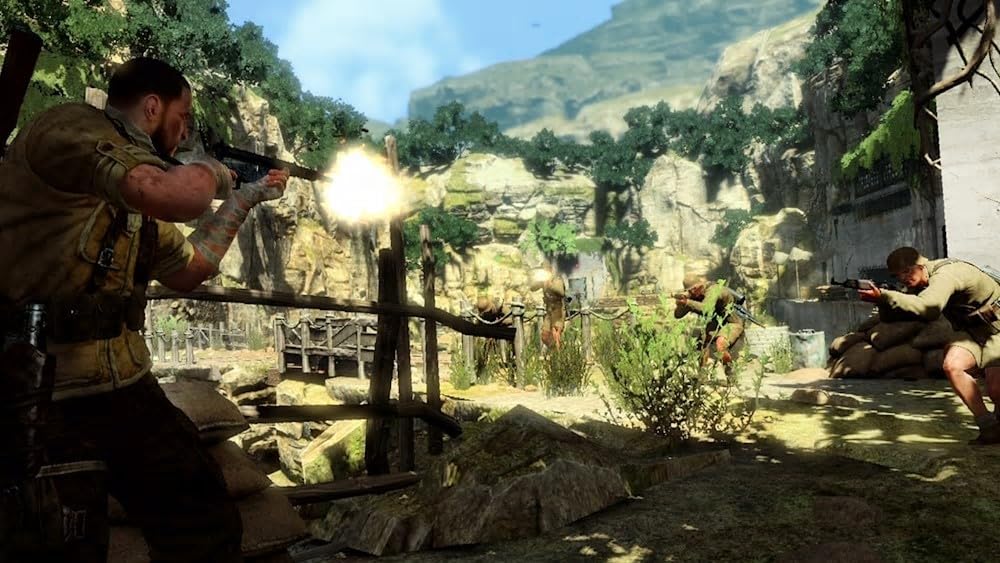 Nintendo Switch game case for Sniper Elite 3 Ultimate Edition by Fireshine Games with artwork featuring a soldier in a desert setting.