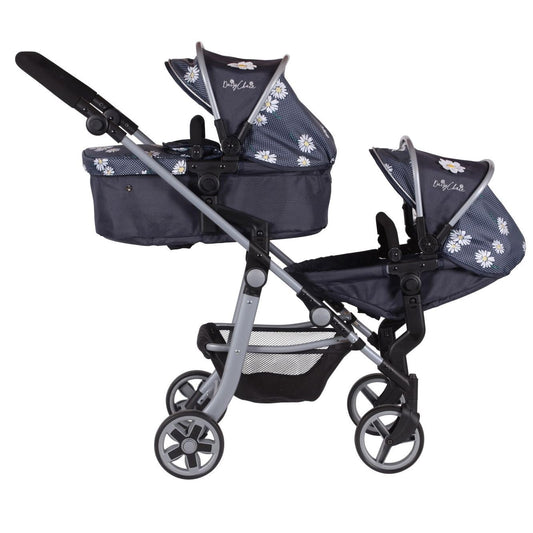Daisy Chain Pinnacle Double Dolls Pram – The largest Dolls Pram in the World! Adjustable handle up to 95cm. For 7,8,9,10,11,12,13 years+. (Daisy Dot)