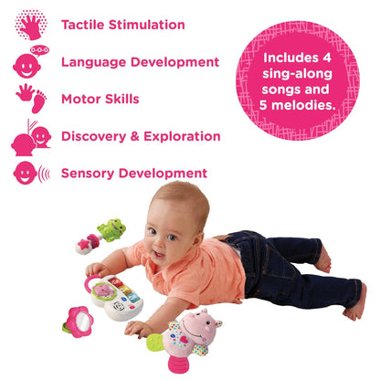 VTech My First Gift Set New Baby Gifts | Newborn Baby Toys Including Hippo Animal Plush, Baby Teether, | 0, 6, 12 Months + for Boys & Girls, Pink, English Version,Box size: 40 x 30.5 x 7.8cm