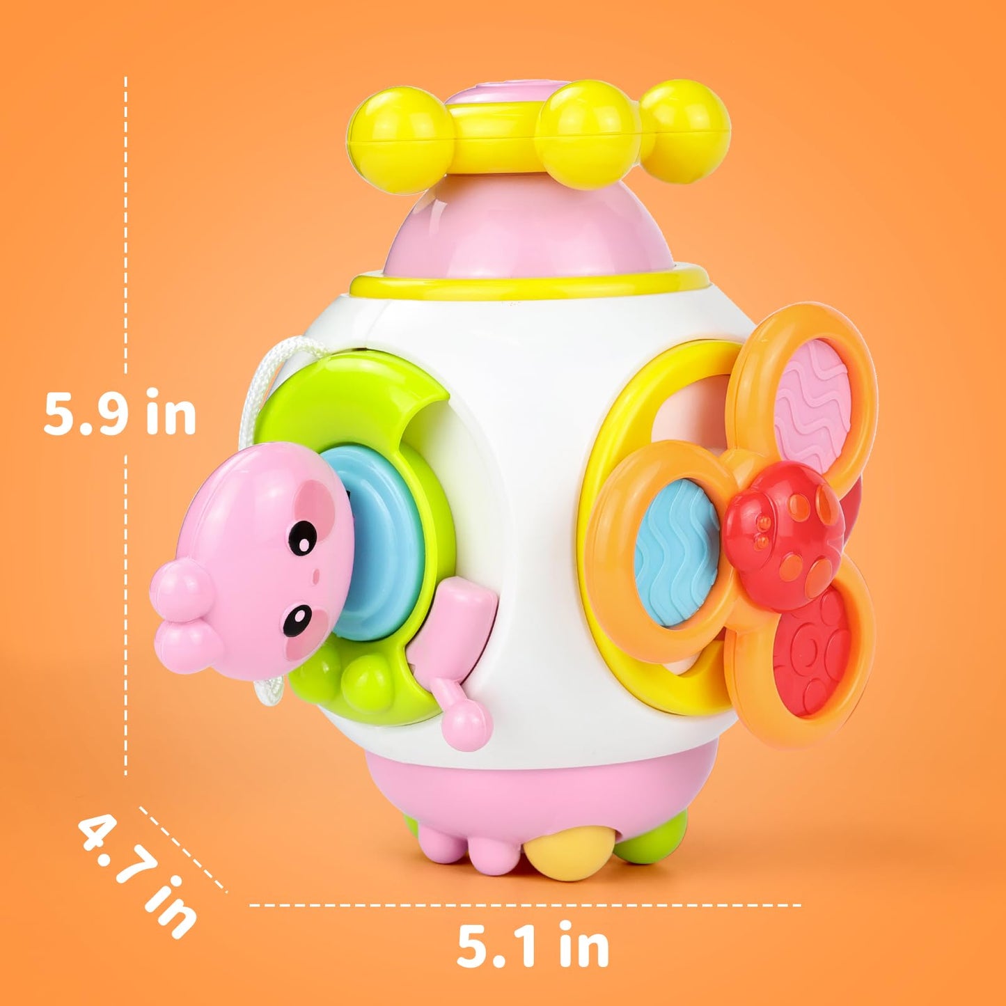 HORJOR Baby Sensory Toys Activity Busy Cube, Suction Toddler Toys for 6-12 Months, Montessori Toys1,2 Year Old Boys Girls Kids Travel Toys