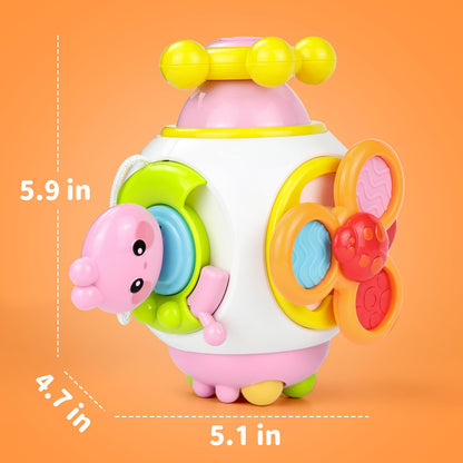 HORJOR Baby Sensory Toys Activity Busy Cube, Suction Toddler Toys for 6-12 Months, Montessori Toys1,2 Year Old Boys Girls Kids Travel Toys