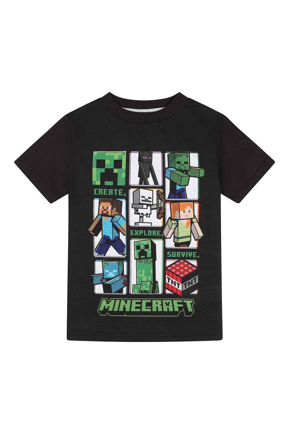 Minecraft Boys Girls Long Gaming Kids Pyjama Set (11-12 Years) Black