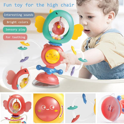 iFunLong Baby Rattle Toys with Suction Cup - Interactive High Chair Activity Toy for 3 Months and Up - Baby Einstein Babies Toy for Sensory Play