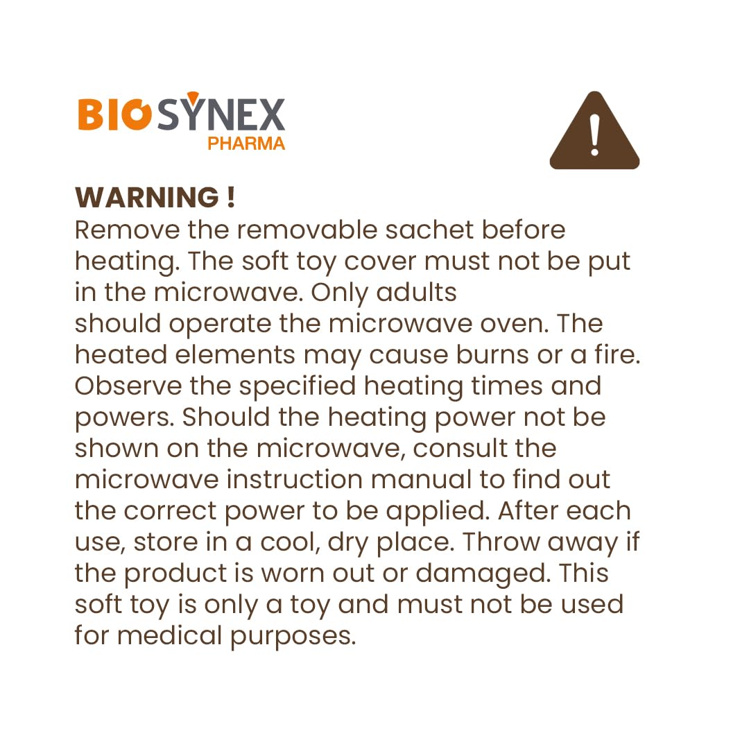 BIOSYNEX - Jurassic World Explorers Heatable Plushies – Microwave Warm Cuddle Toy with Removable Clay Bead Pouch - Gentle and Comforting Warmth - Machine Washable and Safe from Birth (Triceratops)