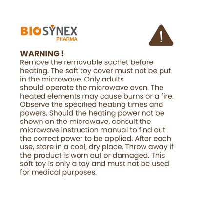 BIOSYNEX - Jurassic World Explorers Heatable Plushies – Microwave Warm Cuddle Toy with Removable Clay Bead Pouch - Gentle and Comforting Warmth - Machine Washable and Safe from Birth (Triceratops)