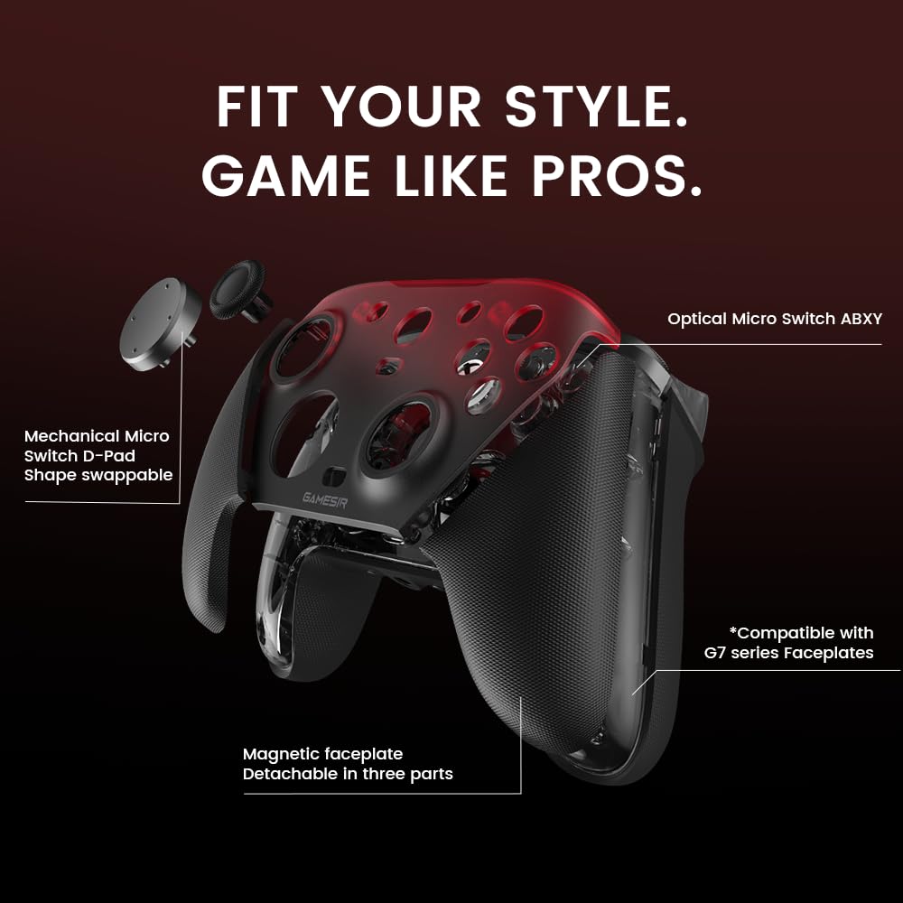 GameSir G7 Pro wired Xbox controller with TMR sticks, Hall effect triggers, 3.5mm audio jack, black design, for Xbox Series X|S, One, PC, Android