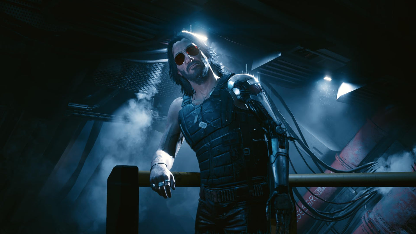Cyberpunk 2077: Ultimate Edition Switch 2 game case by Bandai Namco with cover art and game details.