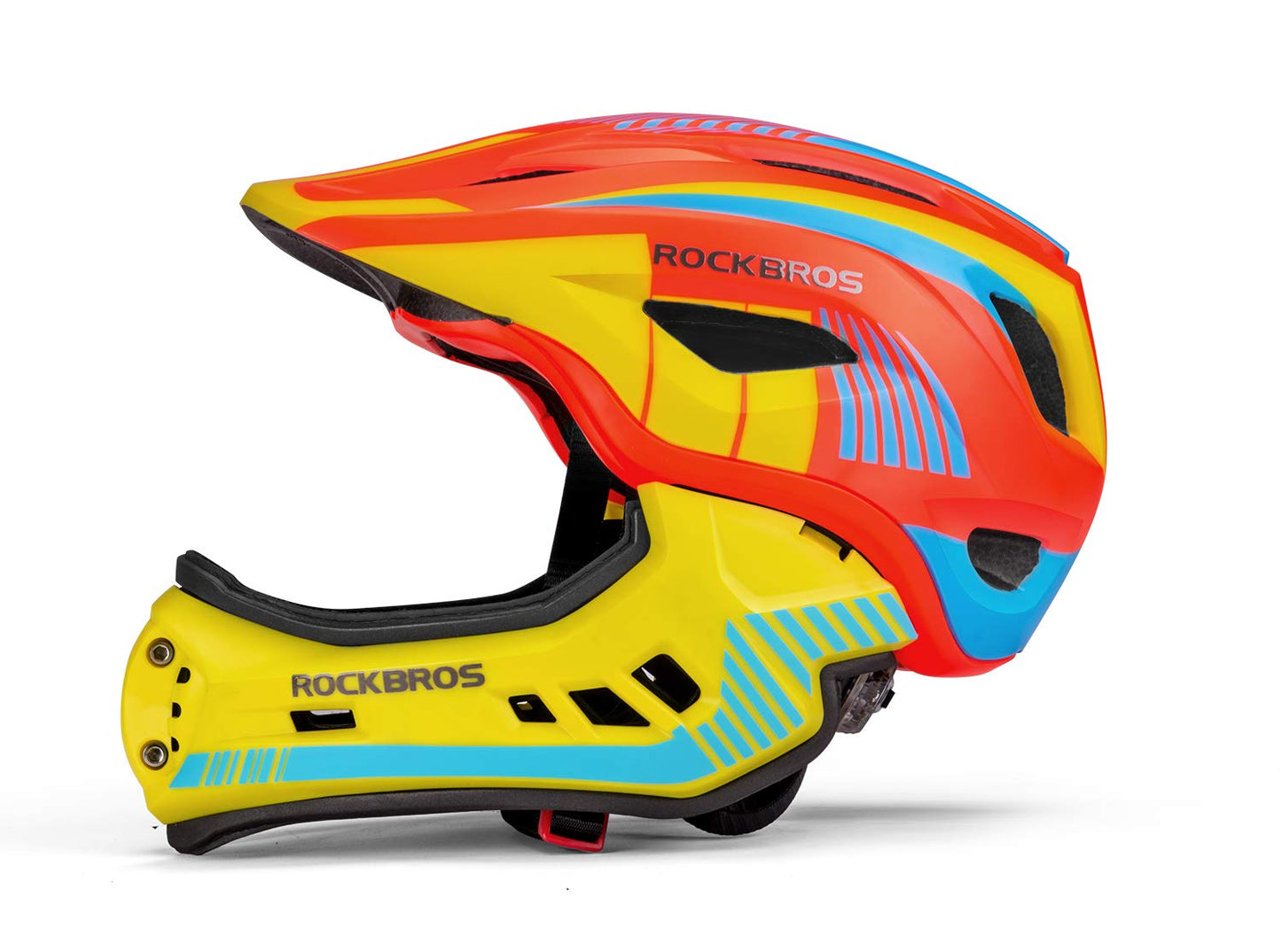 ROCKBROS Kids Full Face Bike Helmet Kids Helmet Toddler Bike Helmets Full Face Protective Safety Helmet for MTB Skateboarding Scooter Roller Skating Cycling S: 48-52 cm, M: 55-58 cm
