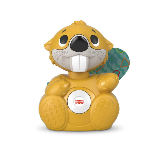 Fisher-Price Linkimals Boppin’ Beaver - UK English Edition, Light-up Musical Activity Toy for Baby, GXD79