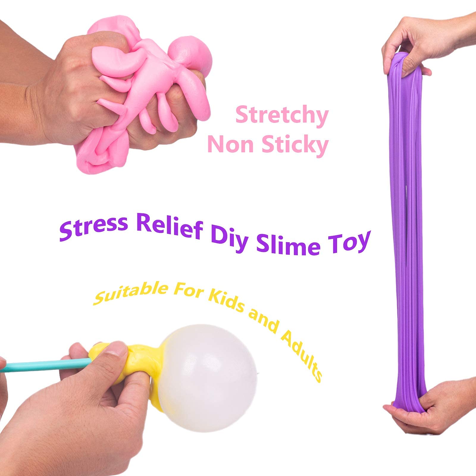 Set of 12 Petyuioyu fluffy slime kits including rainbow unicorn and fruit slime, soft, non-sticky, stress relief slime putty toys for kids