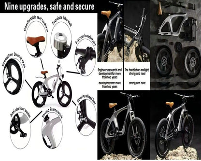 Elegant Kids Bike, 20” 22" 24” Mountain Bike, Road Bike, Sport Bicycle, Elegant Design, Suspension, Magnesium Alloy Frame and Wheels, Dual Disc Brakes, Tool Kit, LED Headlight, 6 to 12 Years (24 Inch)