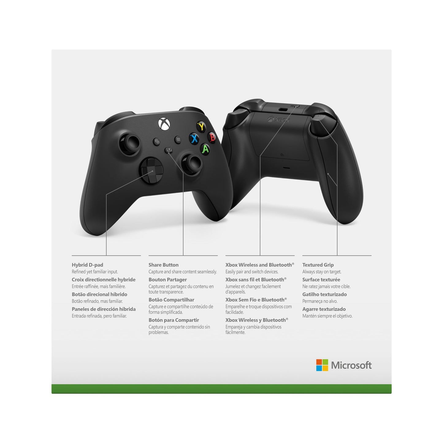 Xbox Wireless Controller – Carbon Black Series X|S, One, and Windows Devices