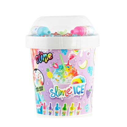 Canal Toys So Slim DIY Slime Ice Mega Cup with fragrance dyes, spoon, and decorations for creative slime making.