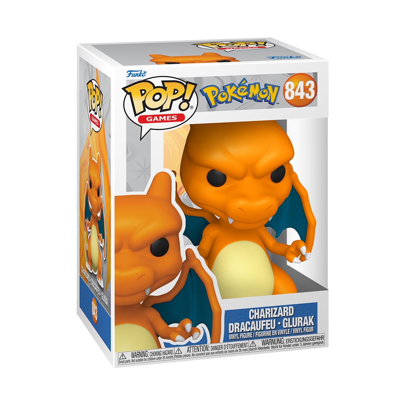 Funko POP! Charizard collectable vinyl figure, featuring vibrant details, perfect for Pokemon fans and collectors.