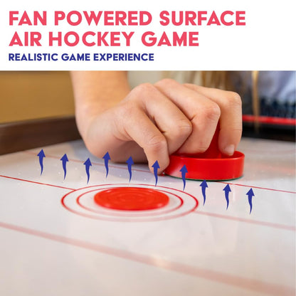 Power Play | Air Hockey Table Game, Wooden Portable Table Toys Game for Kids and Adults, 28inches, Brown