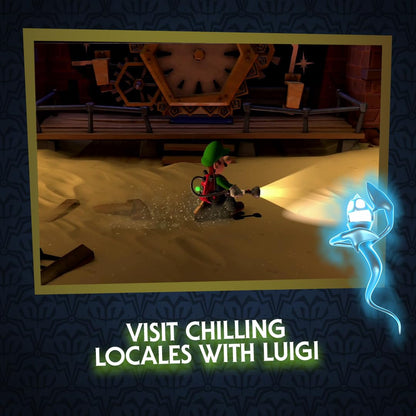 Nintendo Luigi's Mansion 2 HD video game cover art featuring Luigi with ghostly surroundings and mansion background.