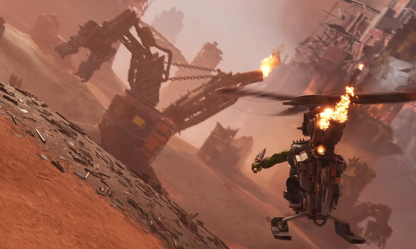 Warhammer 40,000: Speed Freeks PS5 game cover featuring futuristic vehicles and vibrant artwork by Wired Production.