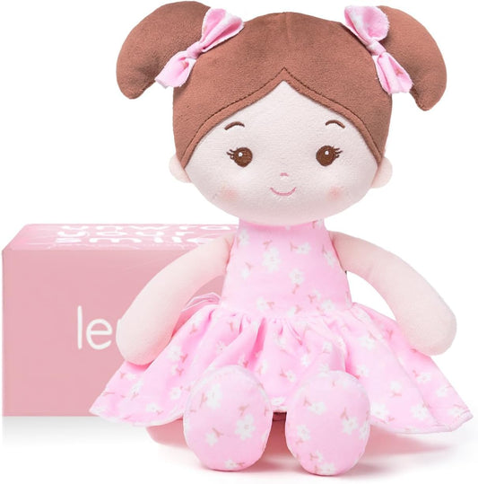 LeyaDoll Soft Baby Doll-12inch-Best Gift for Your Little One-FloraBelle(Pink)
